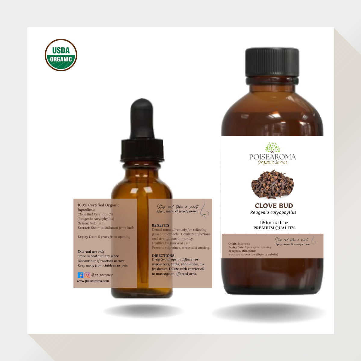 Organic Clove Bud Essential Oil - PoiseAroma