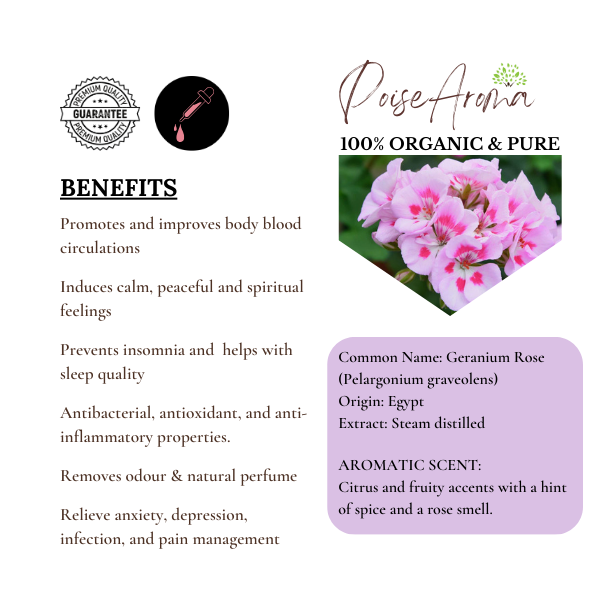 Organic Geranium Essential Oil - PoiseAroma