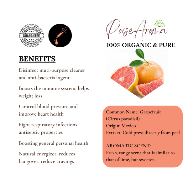 Organic Grapefruit Essential Oil - PoiseAroma