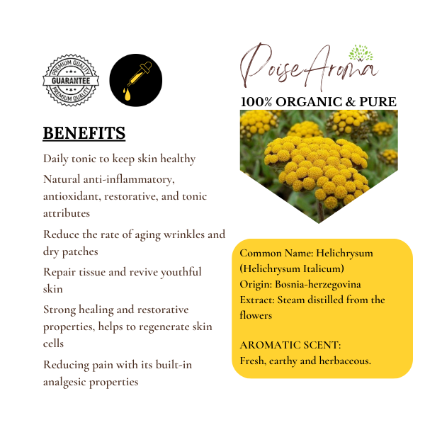 Organic Helichrysum Essential Oil - PoiseAroma