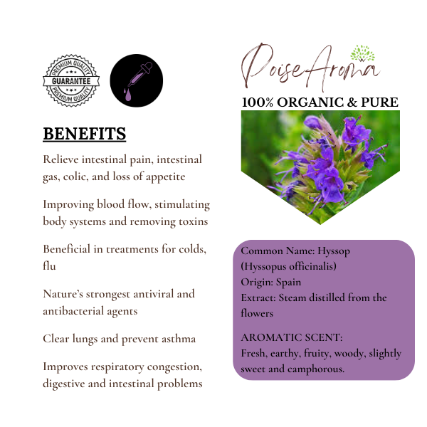 Organic Hyssop Essential Oil - PoiseAroma