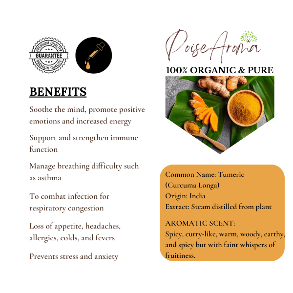 Organic Tumeric Essential Oil - PoiseAroma